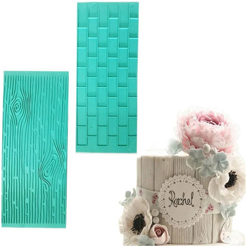 2pcs/pack Texture Silicone Mold Of Tree Bark + Brick Wall Mat Fondant Cake Decorating Tools Bakeware | Дом и сад