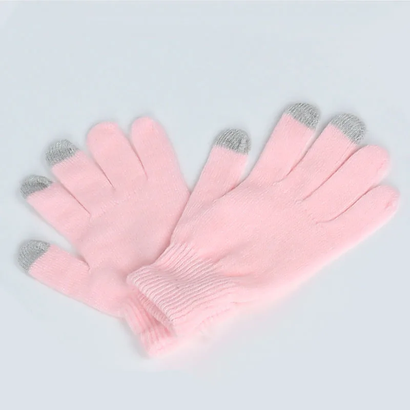 Ювелирные изделия высокого качества lnrrabc теплые зимние перчатки монохромные дамские модные перчатки с сенсорным экраном - Цвет: Light Pink