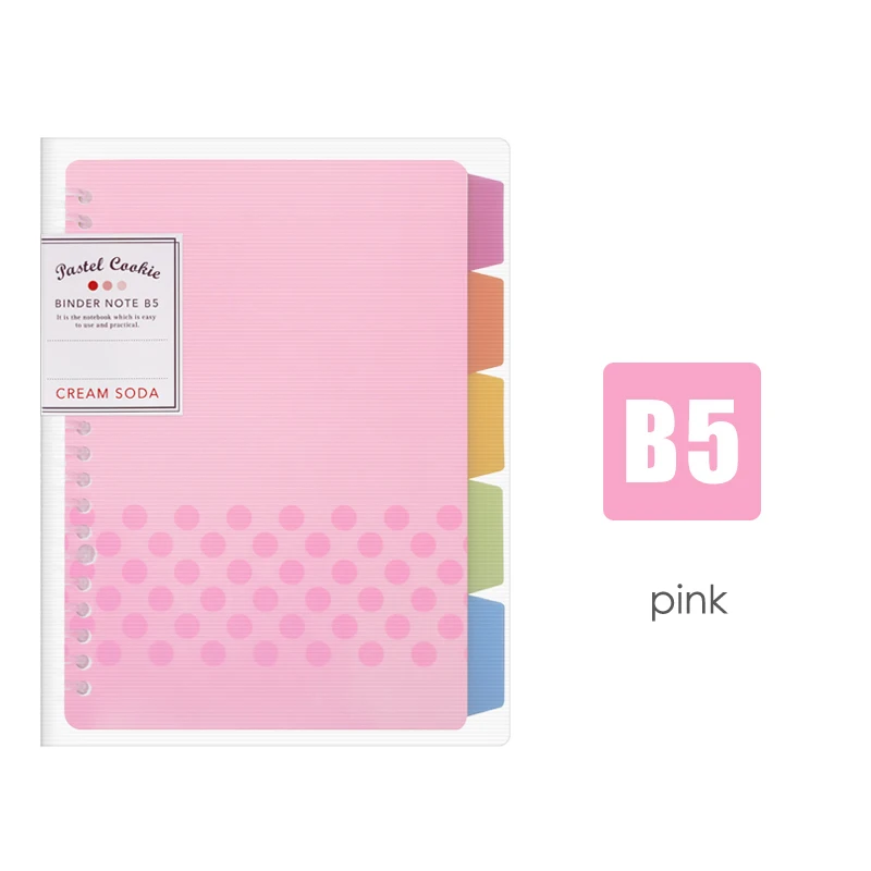 JIANWU, японская KOKUYO, макарон, записная книжка, вкладыш, внутреннее ядро, A5, B5, записная книжка, дневник, план, переплет, офисные, школьные принадлежности, переплет с кольцом - Цвет: B5 pink