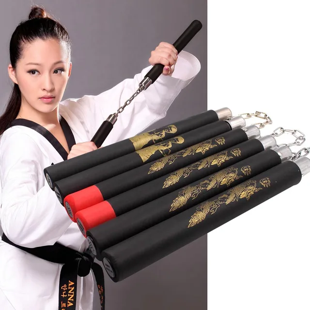 Safety Martial Arts Foam Steel Nunchucks Nunchaku Exercise Dragon