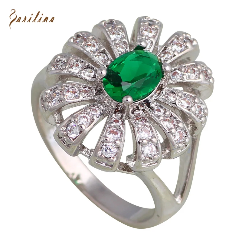 

Wedding accessories Rings Emerald CZ diamond Rings for female Fashion Bijoux size 6.5 7.5 R600