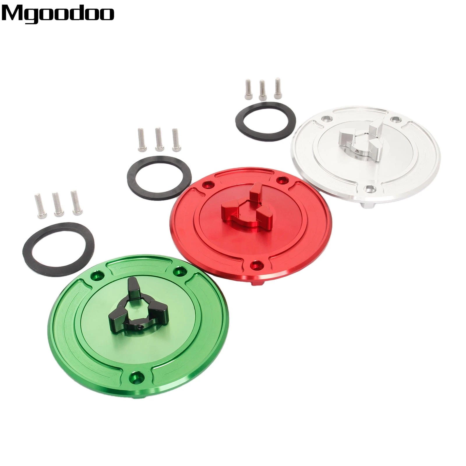 Mgoodoo CNC Aluminum Fuel Tank Gas Cap Cover For Kawasaki NINJA 500 ZX