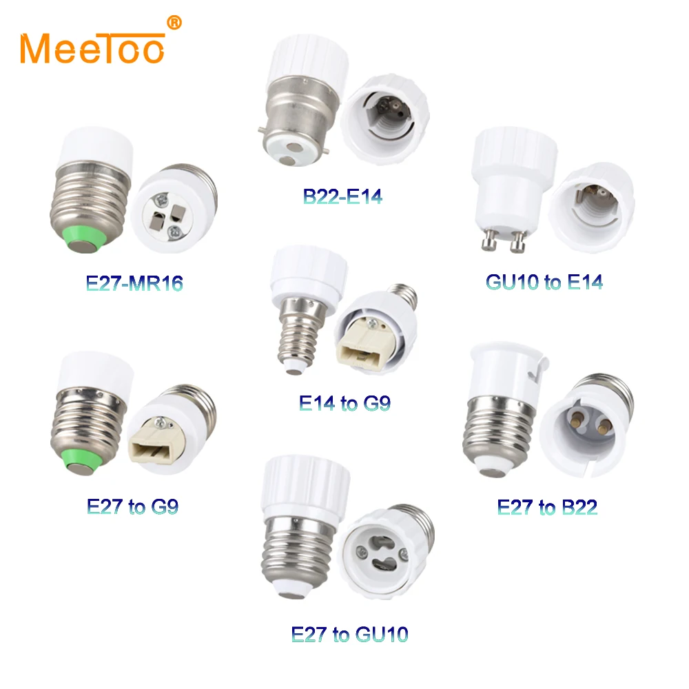 E12 E27 Lamp Base GU10 G9 B22 MR16 Bulb Light Adapter Household Converter Fittings Lamp Holder Fixture _ - AliExpress