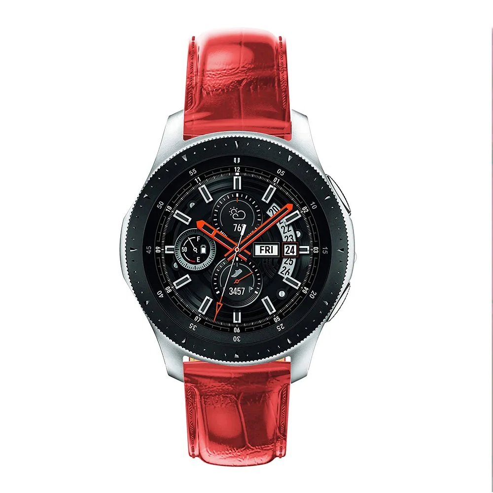 Ремешок для часов из натуральной кожи для samsung Galaxy Watch 46 мм браслет сменный ремешок из нержавеющей стали металлическая пряжка застежка ремни