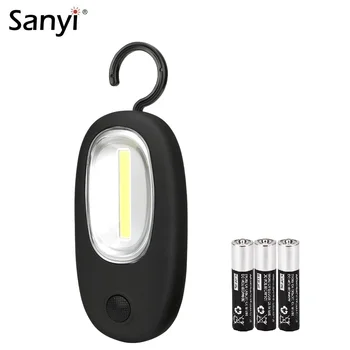 

COB LED Magnetic Working Light 1 Lighting Mode Inspection Flashlight Folding Hook Pocket Torch Handy Lamp Camping Tent Light AAA