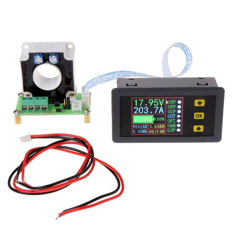 

Digital Multimeter DC 0-90V 0-100A Voltmeter Ammeter Power Monitor w Hall Sensor