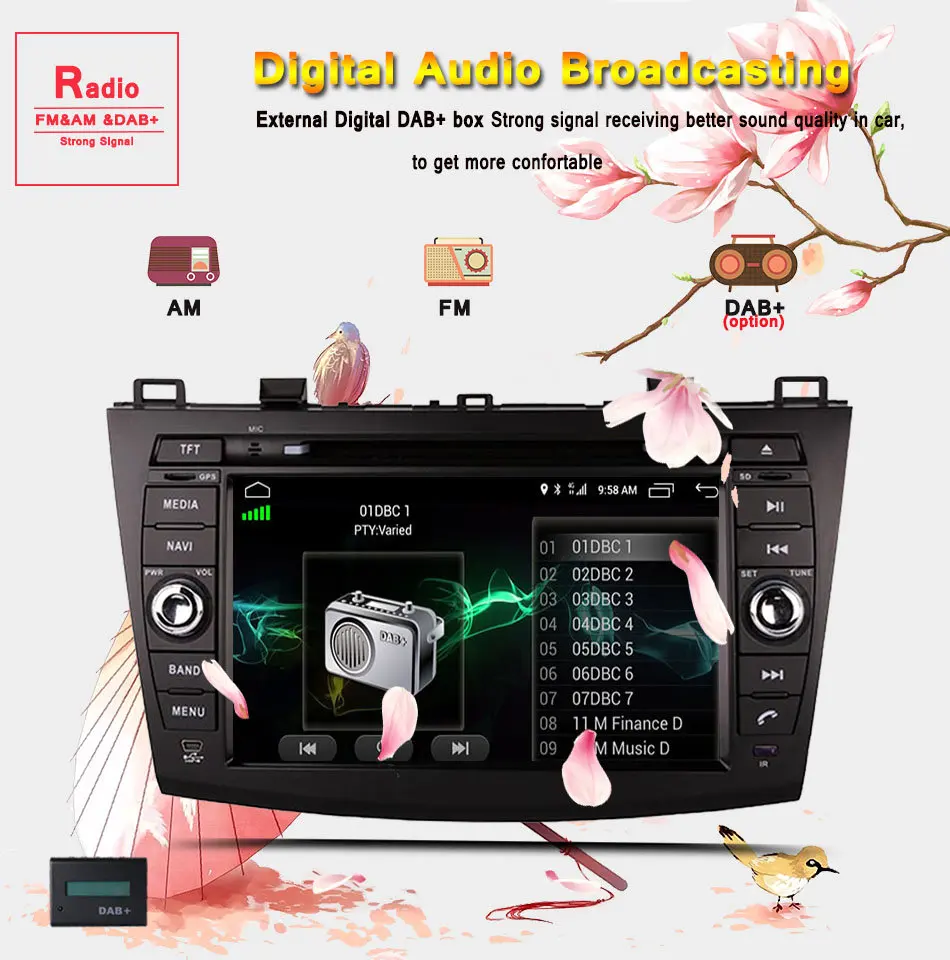 Best Android 9.0 4GB Ram Car autoradio dvd music pc tablet GPS headunit aux sd usb for Mazda 3 Axela 2009- mirror steer rds dab swc 12
