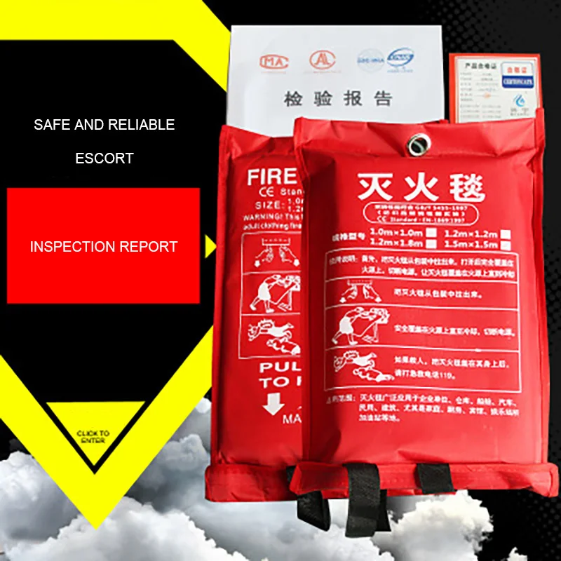 1.2M x 1.8M Fire Blanket Fiberglass Fire Flame Retardant Quality Emergency Survival Shelter Safety Cover Blanket