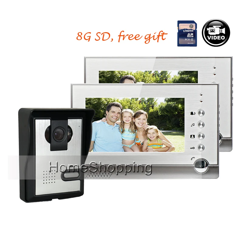 FREE SHIPPING NEW 7 Color Recording Video Intercom font b Door b font Phone System 2