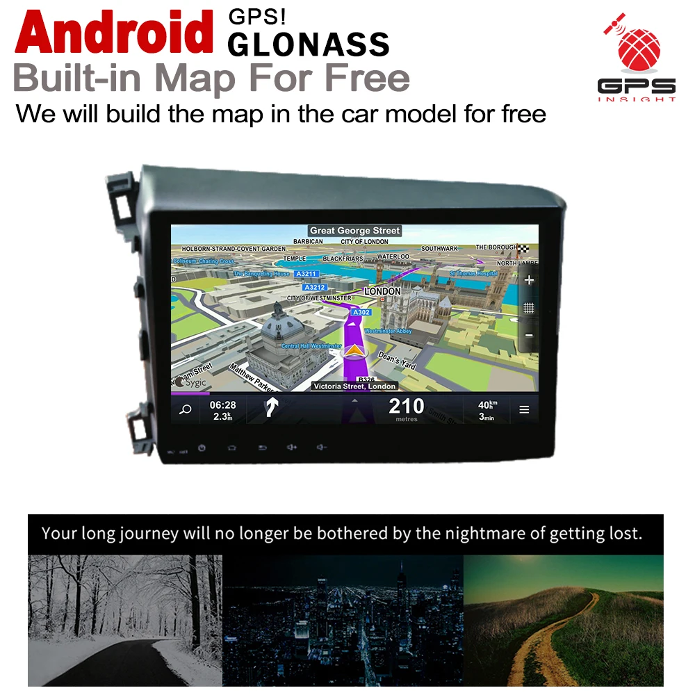 Top ZaiXi HD IPS Screen Android Car GPS For Honda Civic 2012~2015 Navi Map 2 DIN multimedia player DSP Stereo radio WiFi system 3