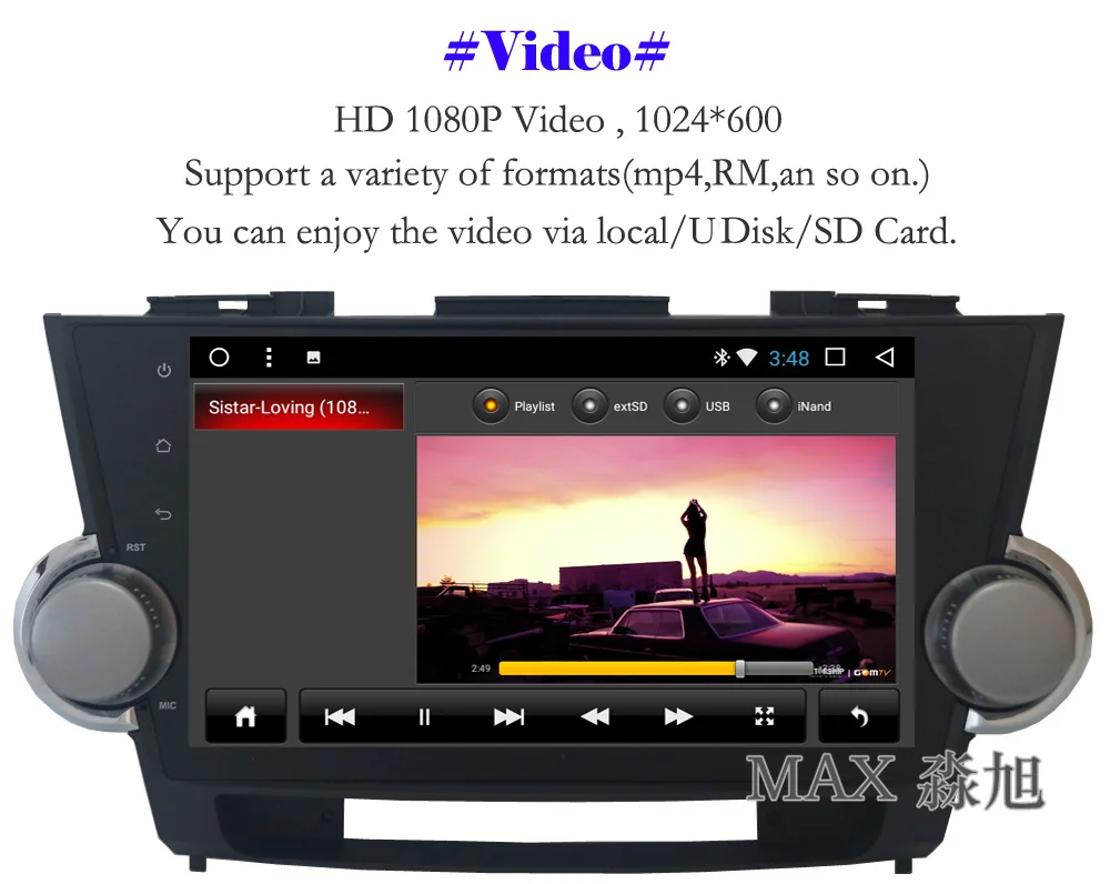 Excellent MAX GPS Navigation Radio Android 8.1.0 Car DVD Player for Toyota Highlander Old 2009-2013 RDS Bluetooth Call WiFi SWC Free Map 7