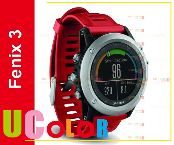 

New Garmin Fenix 3 Multisport Outdoor GPS Training Watch Silver with Red Band