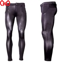 Мужские Блестящие прозрачные узкие льняные брюки прозрачные эластичные обтягивающие брюки шелковистые узкие брюки Эротическое нижнее белье гей одежда плюс размер