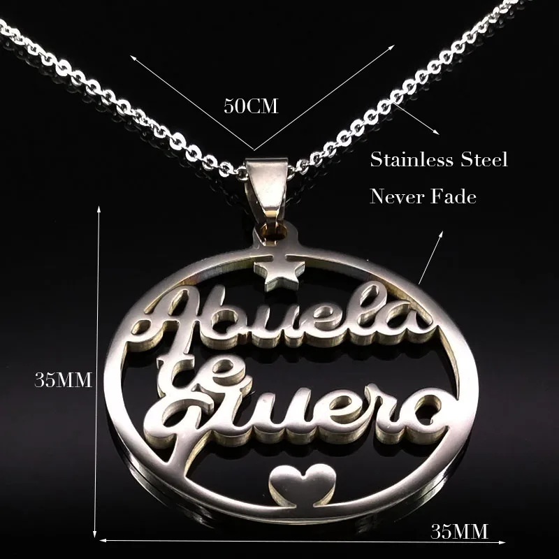 Эффектное ожерелье из нержавеющей стали для женщин ювелирные изделия серебряного цвета ожерелья и подвески ювелирные изделия navidad N18021