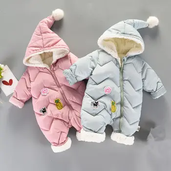 

Winter Baby Rompers Thick Warm Baby Boy Clothes 2019 New Toddler Baby Jumpsuit Overalls Newborn Clothing Kids Girl Clothes