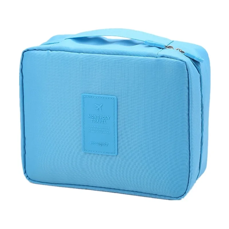 Новая модная женская сумка органайзер милые макияж сумки брендовая сумка мужская косметичка дорожная Туалетная сумка - Цвет: Sky blue