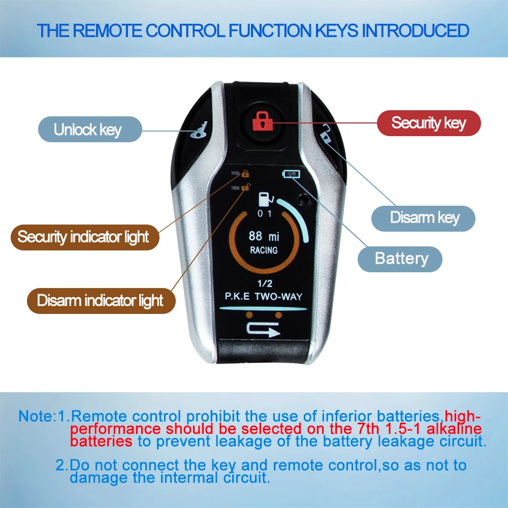 Мотоцикл двухстороннее противоугонное устройство с Индукционным пультом дистанционного управления Запуск flameout мотоцикл PEK 2 способа сигнализации
