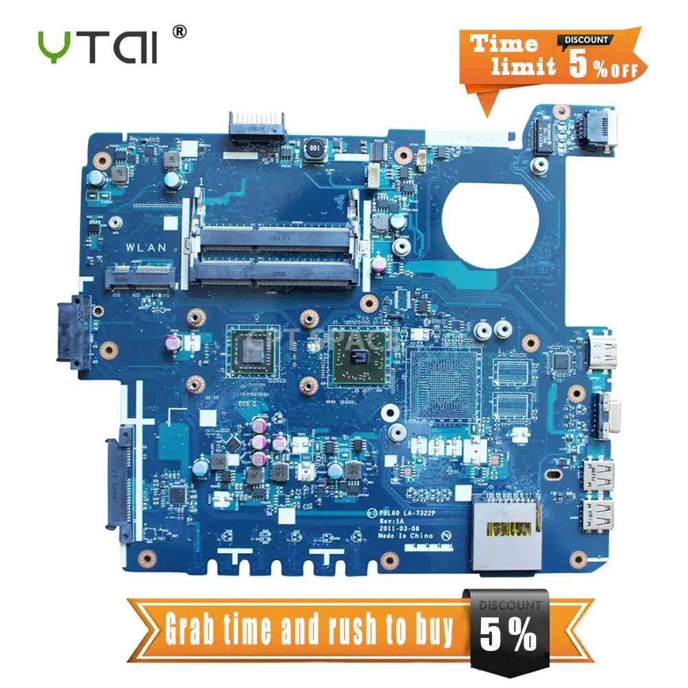 YTAI PBL60 LA 7322P Rev 1A with E 350 Cpu For font b ASUS b font