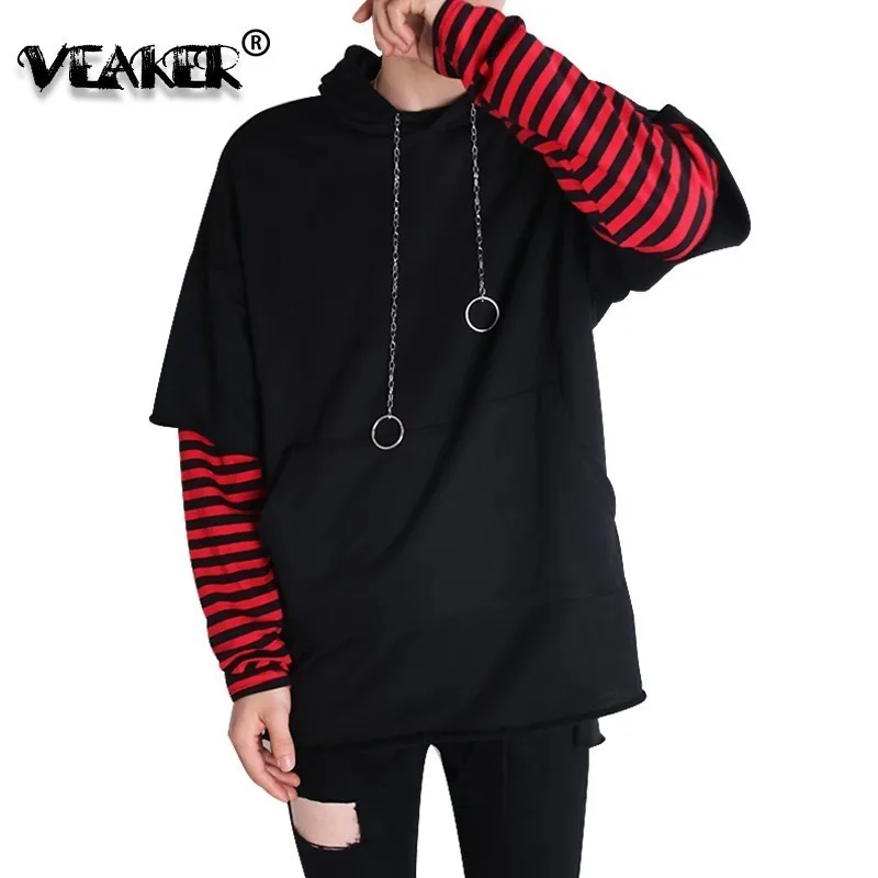 Goede Hoodies mannen Hoodie Nep Tweedelige Hoodies Lente Ringen Sweatshirt Harajuku Vrouwen Mannen Hip Hop Winter Camouflage Herfst trui