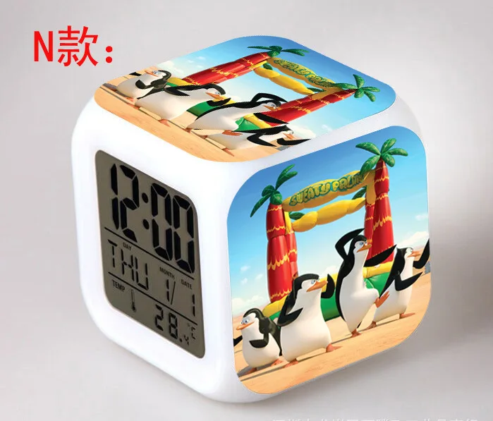 ThePenguinsofMadagascarLED7ColorFlashDigitalAlarmClocksKids