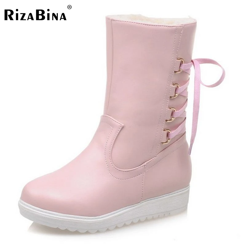 

Women Flat Half Short Boots Cross Strap Winter Warm British Mid Calf Botas Martin Snow Boot Footwear Shoes Size 34-40