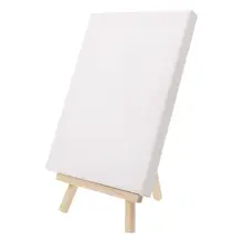 Пустой растягивающийся мини-холст с мини-древесным мольберт в комплекте, рисование ремесло поставка с 12x20 см и 15x20 см