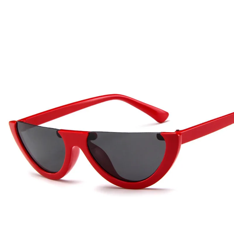 Новые винтажные женские солнцезащитные очки в полуоправе кошачий глаз маленькие черные белые красные цветные прозрачные мужские и женские солнечные очки UV400