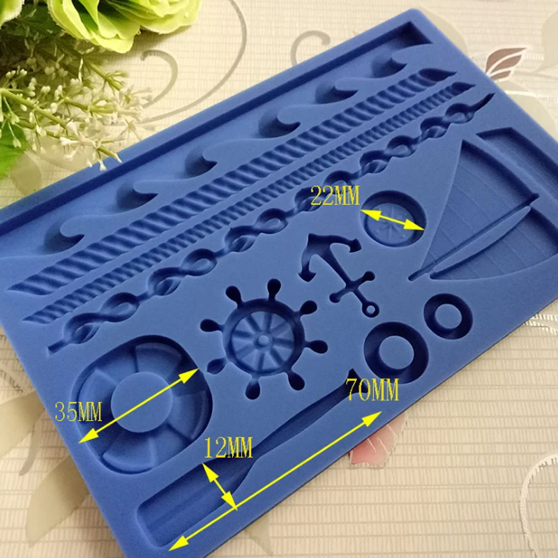 Океанский парусник, тисненая силиконовая форма, помадка, форма для украшения торта, шоколадный инструмент, форма для мастики, сахарного ремесла, кухонный гаджет