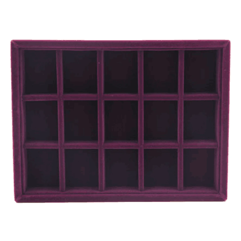 Elegant Purple Velvet Stackable Jewelry Display Tray Case Holder Organizers