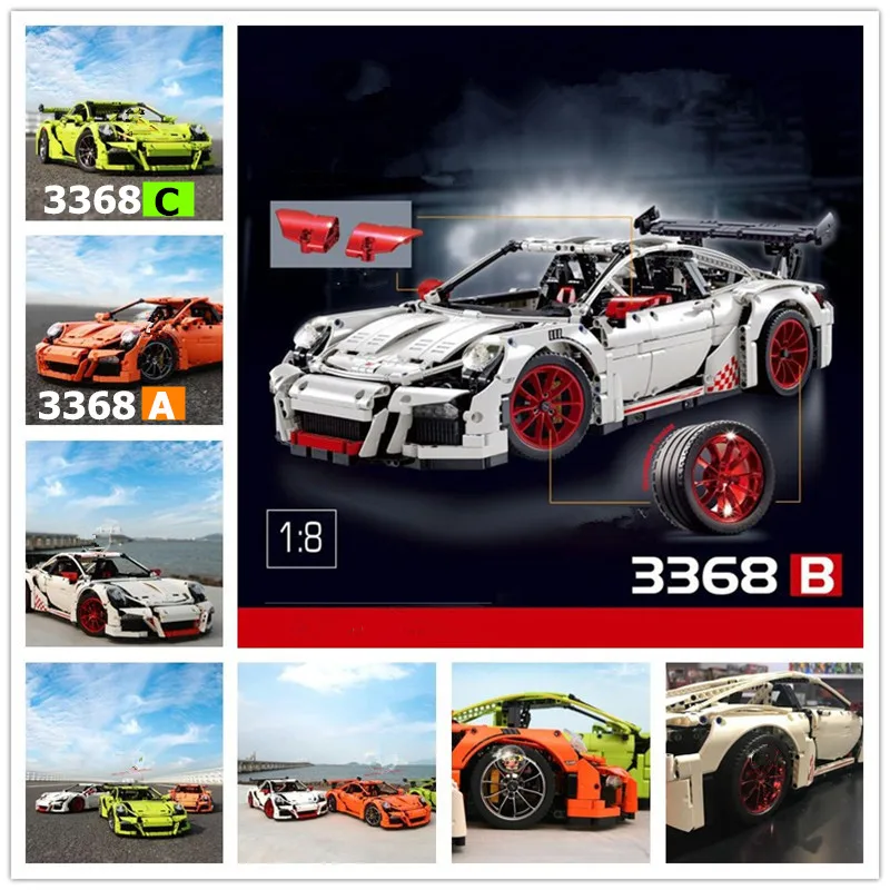 H & HXY W MAGAZYNIE 2726 SZTUK 3368 technic serii Biały zielony pomarańczowy Samochodów Modelu Budynku Zestawy Bloków Zabawki Klocki kompatybilny 42056 Prezenty