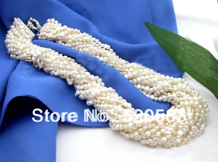 

Wonderful 15row 20" baroque white FW pearl necklace NEW