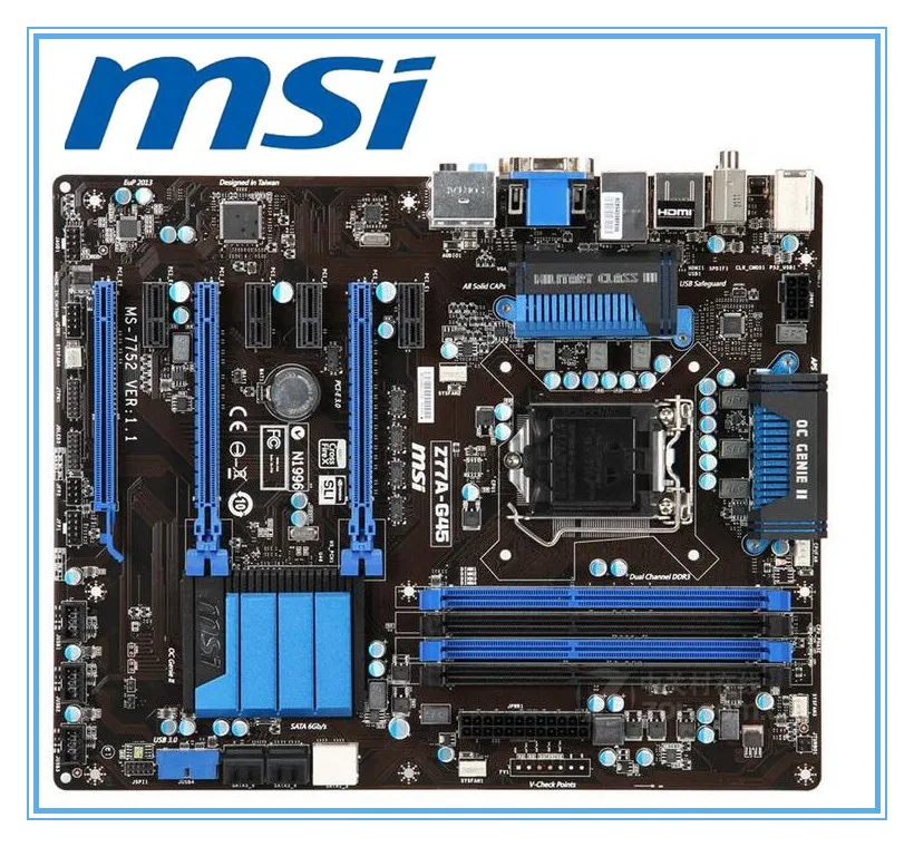  original motherboard MSI Z77A-G45 DDR3 LGA 1155 for I3 I5 I7 CPU 32GB USB3.0 SATA3 desktop motherbo