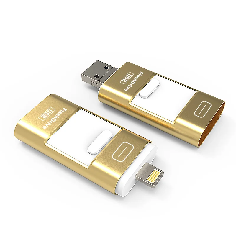 

Usb Flash Drive For iPhone 5 5S 6 6Plus 6S 7 7Plus 7S 8 8Plus X & iPad & Android Phone Otg (micro USB) & Lightning & USB 3 in 1