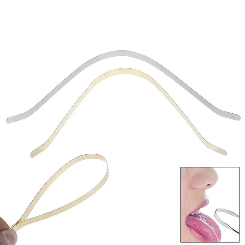 

1pc Stainless Steel Scraping Tongue Cleaner Reusable Copper Tongue Coating Scraper Oral Hygiene 2019 NEW