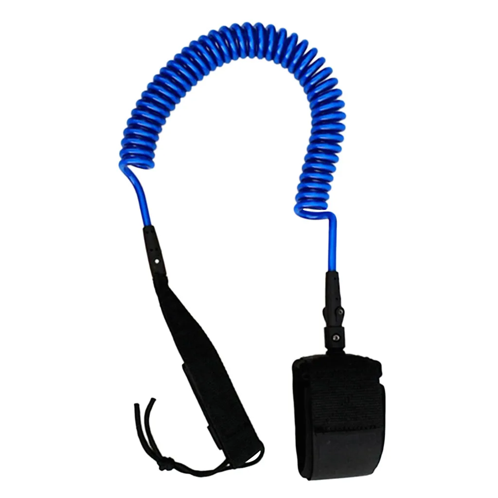 10ft 7mm Coiled Surfboard SUP Leash Stand up Paddle Board Leg Rope Ankle Strap with Waterproof Wallet Dry Bag - Choose Colors