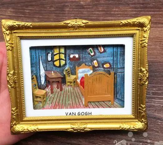 Ван Гог подсолнухи Париж Арка Триумфальная звезда рамка 3D магниты на холодильник путешествия сувениры холодильник магнитные наклейки - Цвет: 002