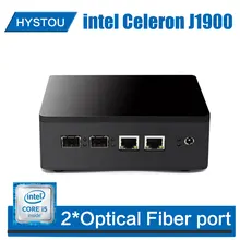 Celeron J1900 2* оптического волокна порт mini pc компьютер windows 7 4 ядра Micro компьютер Linux VGA неттоп волокно Gigabit Ethernet