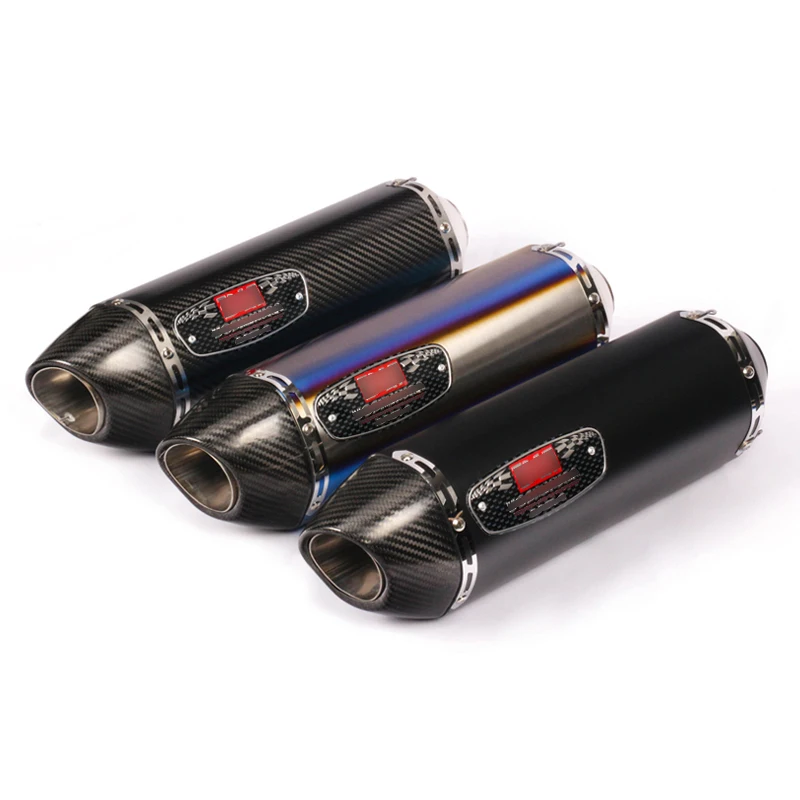 

Universal Exhaust Motorcycle Tip Pipe Carbon Fiber 51mm Racing Project Escape motorbike Modified Stainless Steel Exhaust System