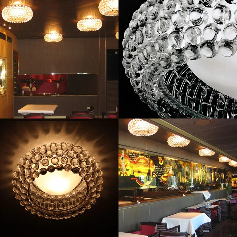 Современные Простые Акриловые Потолочные светильники Foscarini Caboche, потолочные лампы, круглые скандинавские светодиодные светильники для гостиной, столовой