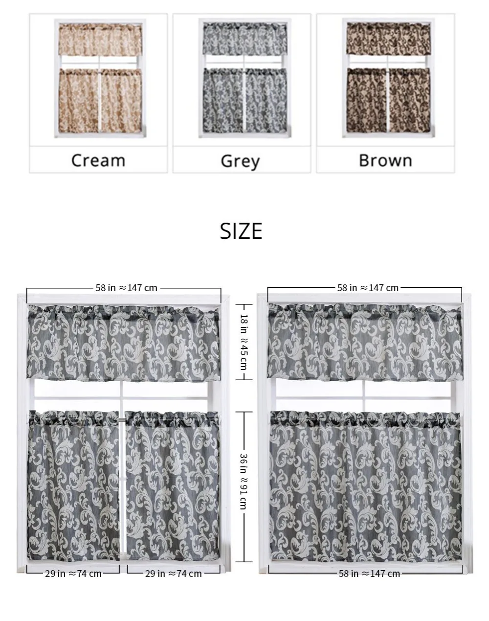 TL-SMT301_NAPEARL Short Leaves Jacquard Drops Semi Shade Curtains For Kitchen Windows European Design Fabric Rod Pocket Drapery All Match (1)_副本