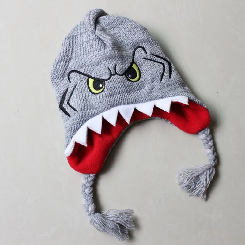 

Cute Killer Animals Shark Plush Knitting Cotton Hats Novelty Fish Nemo Cosplay Warm Hat Halloween Party Kids Adult Caps Beanies