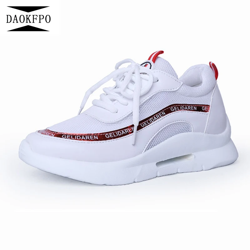 

DAOKFPO Lightweight + Mesh Women's Soft Bottom Sneakers 2018 Fashion Breathable Women Flat Walking Shoes Woman Casual Footwea