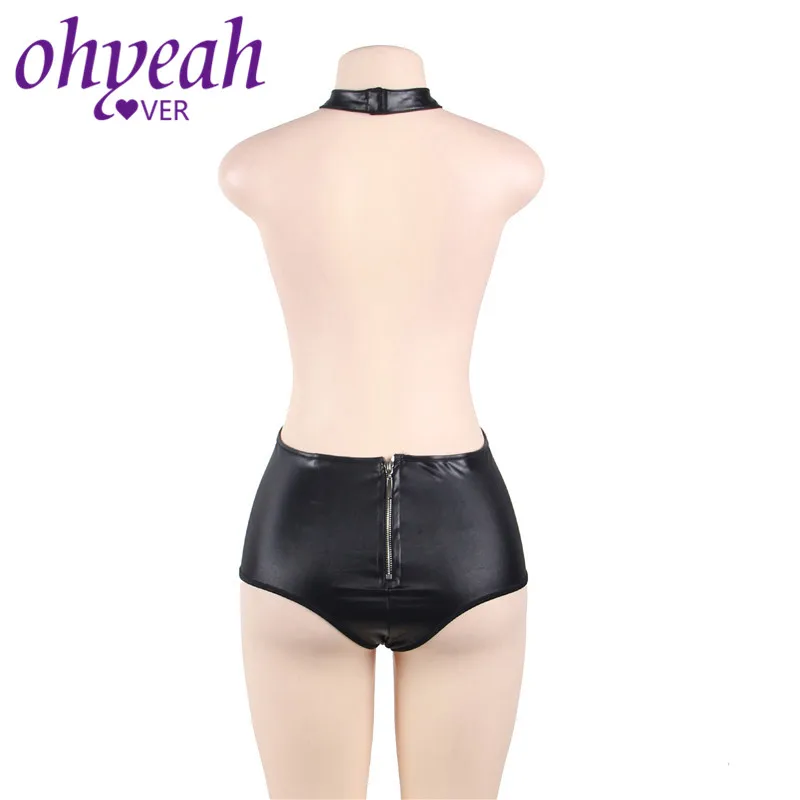 Ohyeahlover Open Hot Sexy Erotic Suit Teddy Lingerie One Piece Leather Open Cup Choker Neck Body Erotic With Zipper RM80600 Ohyeahlover Open Hot Sexy Erotic Suit Teddy Lingerie One Piece Leather Open Cup Choker Neck Body Erotic With Zipper RM80600