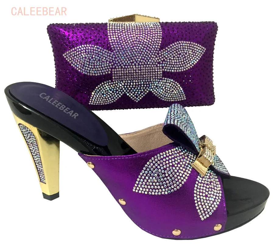 2018 Newest italy purple shoes and bag set to match Women 2018 Newest italy purple shoes and bag set to match Women