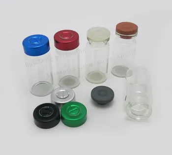 

100 x 8ML Empty Clear Glass Vials With Aluminium Cap Silicone ButyL Stopper 8cc Transparent Glass Essence Containers