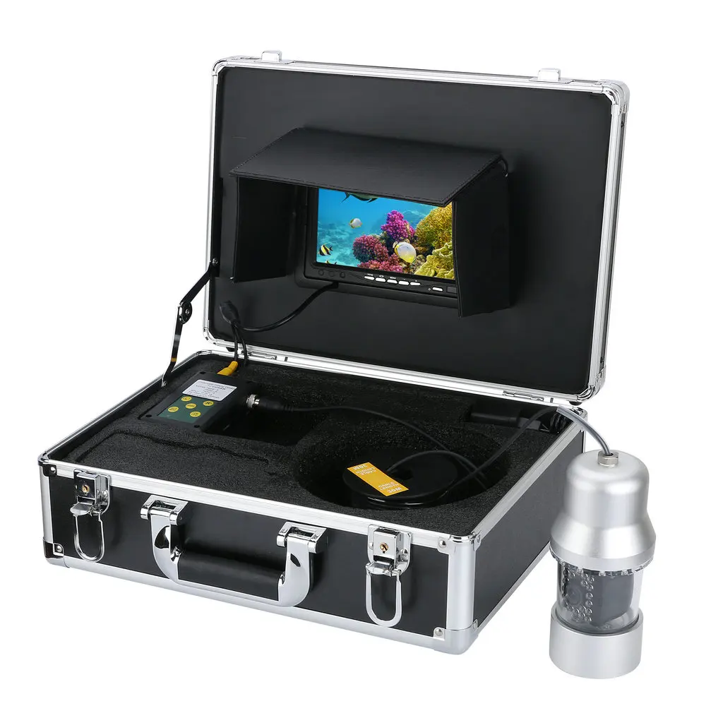 

30m 15m Underwater Fishing Video Camera Fish Finder 7 Inch Color Screen Waterproof 22 LEDs 360 Degree Rotating Camera