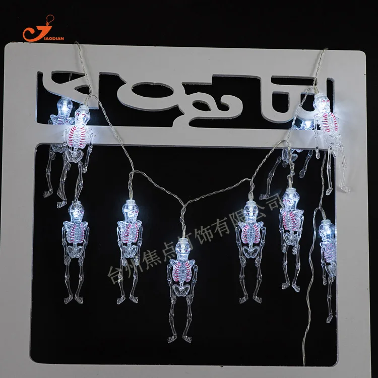 

2018 Creative 10 LED Colorful String Lights Halloween Skeleton Man Skull Party Garden House Decor Trick Gadget Battery Operated