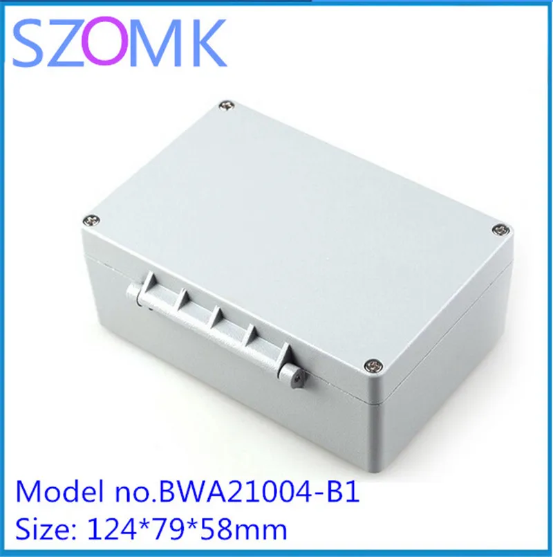 1 pcs, waterproof electronics project enclosure for pcb outlet boxes 124*79*58mm waterproof aluminum device box 2017 775 pcs connector kit 2 54 mm pcb pin headers box packaging electronics machine new electric electronics plug socket