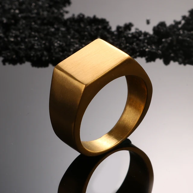 JOVO Hip-Hop Chunky Steel Rings for Men Jewelry Biker Style 4 Color Male Square JOVO Hip-Hop Chunky Steel Rings for Men Jewelry Biker Style 4 Color Male Square