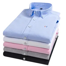 Осенняя новая деловая Повседневная из хлопка из ткани «Оксфорд» Мужская рубашка с длинными рукавами тонкая рубашка из хлопка мужская QC080